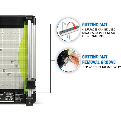 CARL Heavy-Duty 15" Paper Trimmer 36 Sheet Cutting Capacity - 1 Carbide Blade - 15" Cutting Length - 0.8" Height x 14" Width x 15.3" Length - Heavy Duty, Locking Blade - Metal, Acrylonitrile Butadiene Styrene (ABS), Acrylic - Gray - 1 Each (12220)