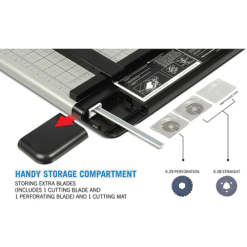 CARL Heavy-Duty Metal Base 18" Paper Trimmer 36 Sheet Cutting Capacity - 1 Carbide Blade - 18" Cutting Length - 0.8" Height x 14" Width x 18.3" Length - Heavy Duty, Locking Blade - Metal, Acrylonitrile Butadiene Styrene (ABS), Acrylic - Gray - 1 E (12238)