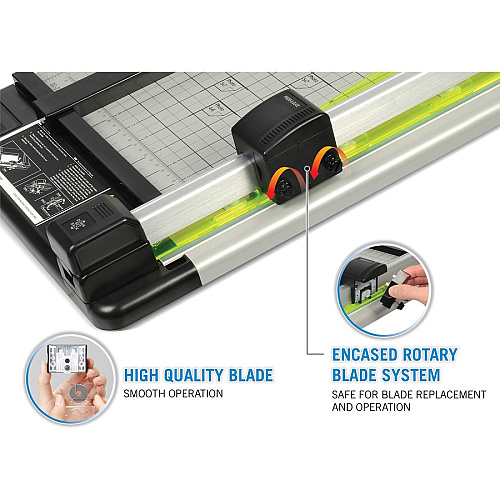 CARL Heavy-Duty Metal Base 18" Paper Trimmer 36 Sheet Cutting Capacity - 1 Carbide Blade - 18" Cutting Length - 0.8" Height x 14" Width x 18.3" Length - Heavy Duty, Locking Blade - Metal, Acrylonitrile Butadiene Styrene (ABS), Acrylic - Gray - 1 E (12238)