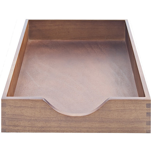 Carver Solid Wood Desk Tray Desktop - Stackable - Walnut - Walnut - Oak - 1 Each (CW07212)