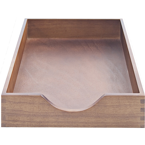 Carver Solid Wood Desk Tray Desktop - Stackable - Walnut - Walnut - Oak - 1 Each (CW07212)