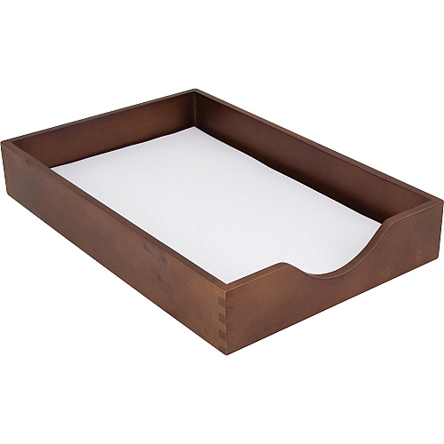 Carver Solid Wood Desk Tray Desktop - Stackable - Walnut - Walnut - Oak - 1 Each (CW07222)