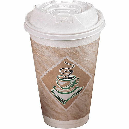 Dart ThermoGlaze 16 oz Design Insulated Foam Cups 16 fl oz - White - Foam - Cold Drink, Hot Drink - 25/Bag - 40 / Carton (16X16G)
