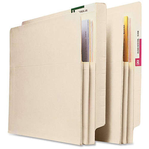 Pendaflex Letter Recycled File Pocket 8 1/2" x 11" - 5 1/4" Expansion - Manila, Tyvek - Manila - Tab, Reinforced Gusset - 10% Recycled - 10 / Box (12834)