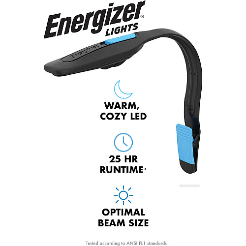 Energizer Book Light LED - 11 lm Lumen - CR2032 - Lithium (Li) - Black - 1 Each (FNL2BU1CS)