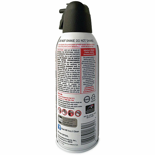 Falcon Dust-Off Compressed Gas Duster Ozone-safe, Moisture-free - Black - 6 / Pack (DPSXL6)