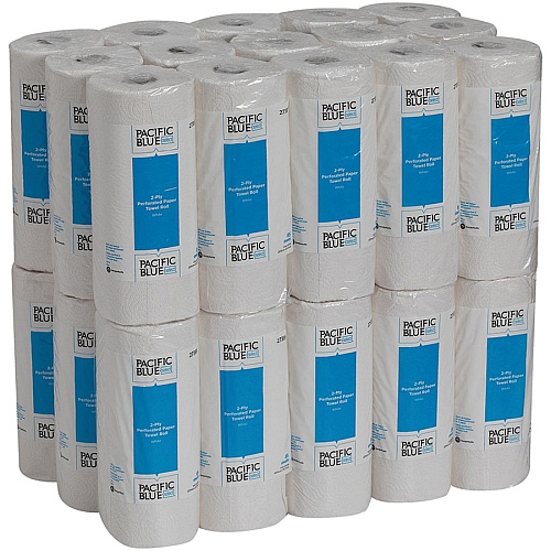 Pacific Blue&reg; Kitchen Paper Towels, 2-Ply, 85 Sheet Roll 2 Ply - 8.80" Width x 11" Length - 85 Sheets/Roll - White - 1 Roll (27385)