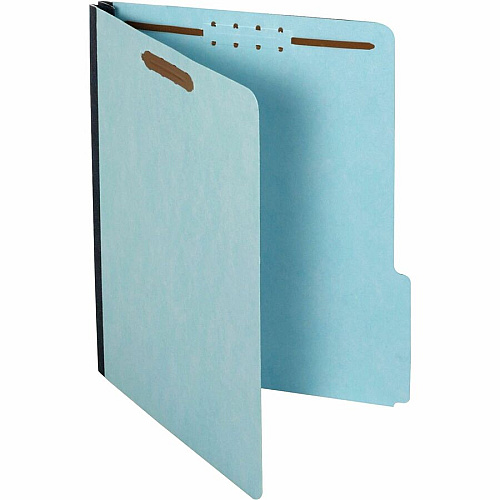 Pendaflex 1/3 Tab Cut Letter Recycled Classification Folder 8 1/2" x 11" - 200 Sheets Capacity - 1" Expansion - 2 Fastener(s) - 2" for Folder - Top Tab Location - Assorted Tab Position - 25 pt. - Pressboard - Light Blue - 60% Recycled - 25 /  (615F213BLU)