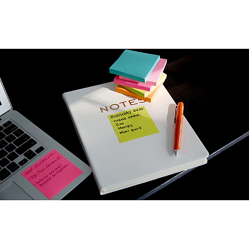 Post-it&reg; Super Sticky Notes - Supernova Neons Color Collection 135 - 3" Flag/Note Width x 3" Flag/Note Length - Square - 45 Sheets per Pad - Unruled - Aqua Splash, Acid Lime, Tropical Pink - Paper - Self-adhesive - 3 / Pack (3321SSAN)