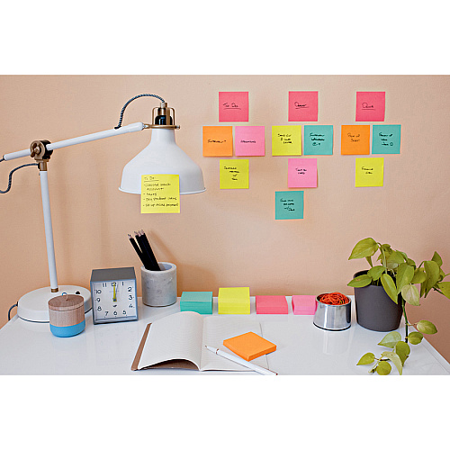 Post-it&reg; Super Sticky Notes - Supernova Neons Color Collection 135 - 3" Flag/Note Width x 3" Flag/Note Length - Square - 45 Sheets per Pad - Unruled - Aqua Splash, Acid Lime, Tropical Pink - Paper - Self-adhesive - 3 / Pack (3321SSAN)