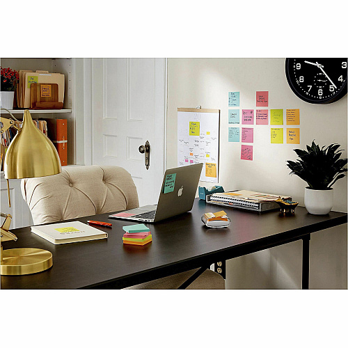 Post-it&reg; Super Sticky Notes - Supernova Neons Color Collection 135 - 3" Flag/Note Width x 3" Flag/Note Length - Square - 45 Sheets per Pad - Unruled - Aqua Splash, Acid Lime, Tropical Pink - Paper - Self-adhesive - 3 / Pack (3321SSAN)