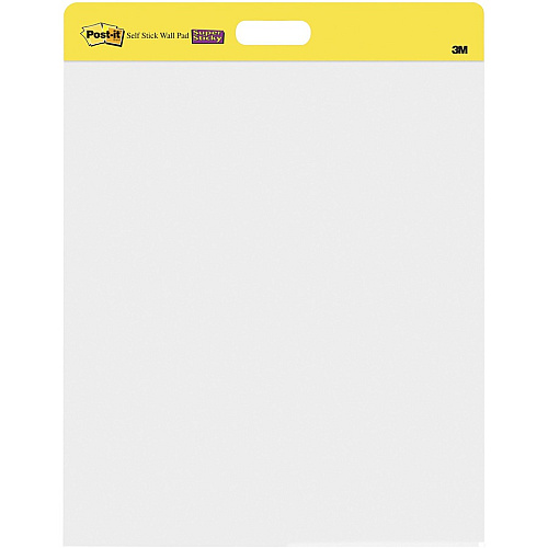 Post-it&reg; Self-Stick Easel Pads 20 Sheets - Plain - Stapled - 18.50 lb Basis Weight - 20" x 23" Sheet Size - White Paper - Cardboard Cover - Resist Bleed-through, Removable, Sturdy Back - 2 / Pack (566)