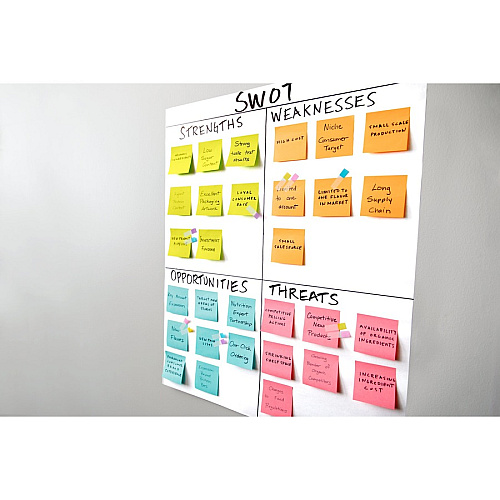 Post-it&reg; Self-Stick Easel Pads 20 Sheets - Plain - Stapled - 18.50 lb Basis Weight - 20" x 23" Sheet Size - White Paper - Cardboard Cover - Resist Bleed-through, Removable, Sturdy Back - 2 / Pack (566)
