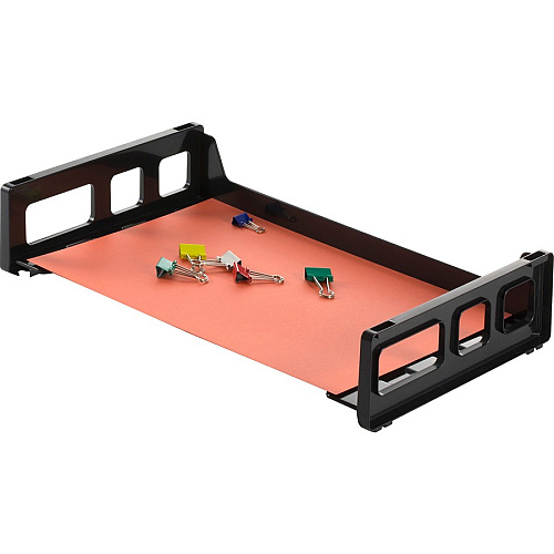 Officemate Side-Loading Desk Tray 2.75" Height x 13.18" Width x 9" Depth - Desktop - Stackable, Durable, Non-stick, Portable, Carrying Handle - Black - 1 Each (21002)