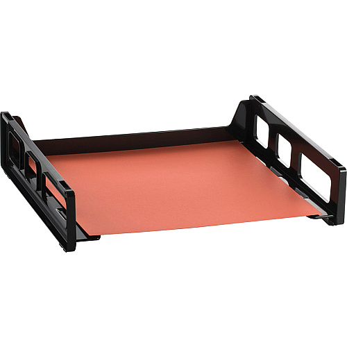 Officemate Side-Loading Desk Tray 2.75" Height x 13.18" Width x 9" Depth - Desktop - Stackable, Durable, Non-stick, Portable, Carrying Handle - Black - 1 Each (21002)