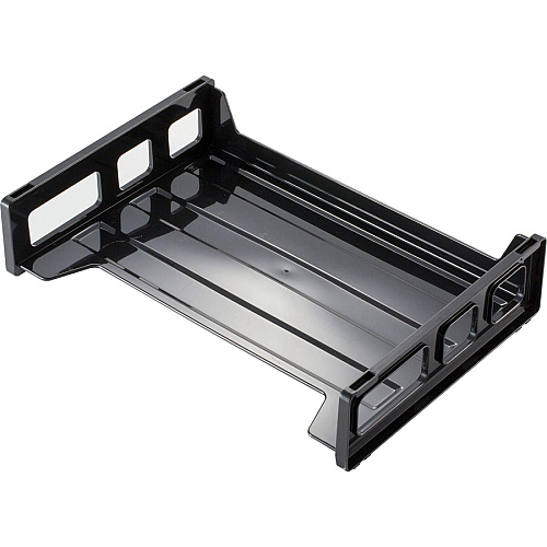 Officemate Side-Loading Desk Tray 2.75" Height x 13.18" Width x 9" Depth - Desktop - Stackable, Durable, Non-stick, Portable, Carrying Handle - Black - 1 Each (21002)