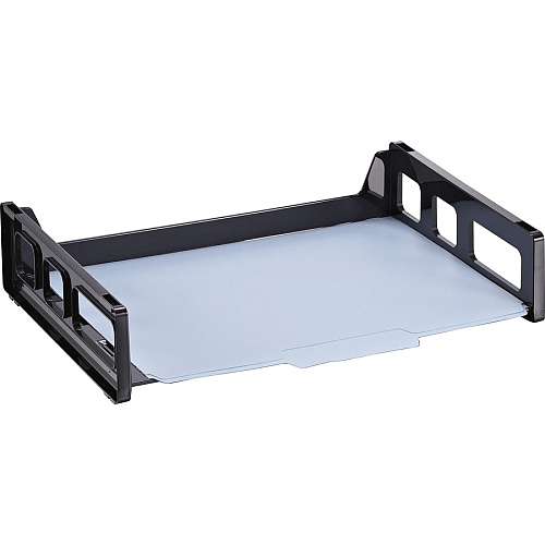 Officemate Side-Loading Desk Tray 2.75" Height x 13.18" Width x 9" Depth - Desktop - Stackable, Durable, Non-stick, Portable, Carrying Handle - Black - 1 Each (21002)