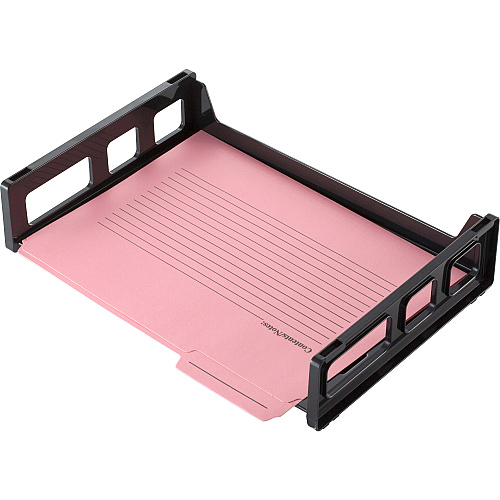 Officemate Side-Loading Desk Tray 2.75" Height x 13.18" Width x 9" Depth - Desktop - Stackable, Durable, Non-stick, Portable, Carrying Handle - Black - 1 Each (21002)