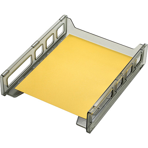 Officemate Front Load Letter Tray 12.50" Height x 10.50" Width x 2.87" Depth - Desktop - Stackable, Durable - Smoke - 1 Each (21031)