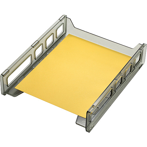 Officemate Front Load Letter Tray 12.50" Height x 10.50" Width x 2.87" Depth - Desktop - Stackable, Durable - Smoke - 1 Each (21031)