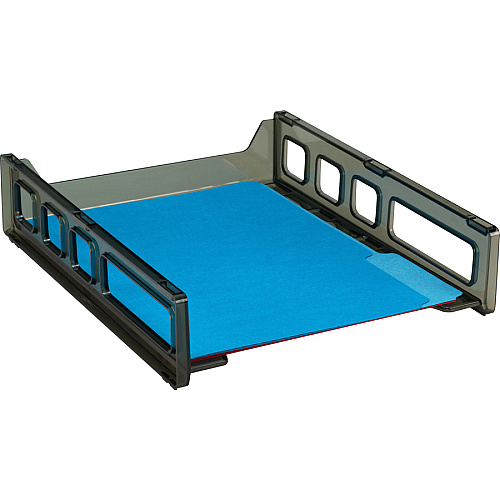 Officemate Front Load Letter Tray 12.50" Height x 10.50" Width x 2.87" Depth - Desktop - Stackable, Durable - Smoke - 1 Each (21031)