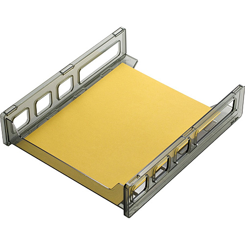 Officemate Front Load Letter Tray 12.50" Height x 10.50" Width x 2.87" Depth - Desktop - Stackable, Durable - Smoke - 1 Each (21031)