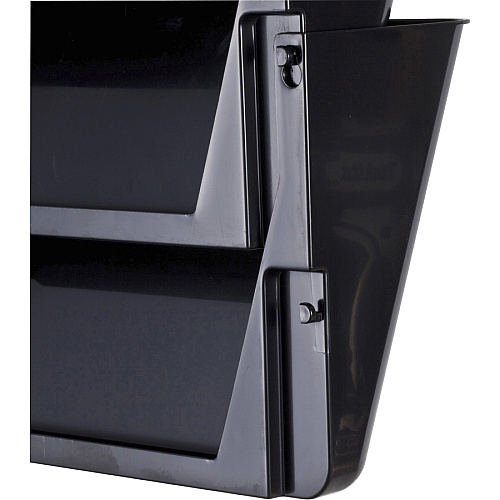Officemate Mountable Wall File, Black, 2PK 7" Height x 13" Width x 4.12" Depth - Black - Plastic - 2 / Box (21405)