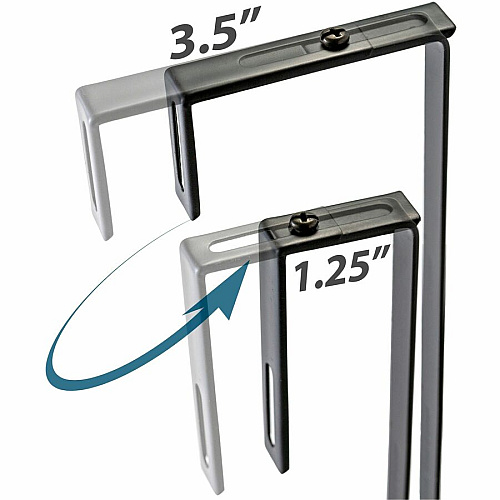Officemate Adjustable Partition Hangers x 7" Length - Metal - Black - 2 / Pair (21460)