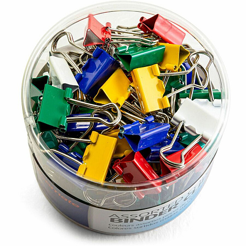 Officemate Binder Clips, Mini Mini - 0.25" Size Capacity - Assorted - Metal - 60 / Pack (31024)