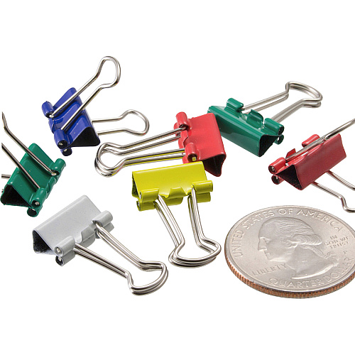 Officemate Binder Clips, Mini Mini - 0.25" Size Capacity - Assorted - Metal - 60 / Pack (31024)