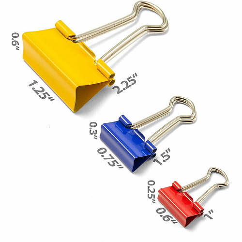 Officemate Binder Clips, Assorted Medium - Assorted - 30 / Pack (31026)