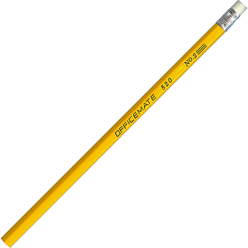Officemate No. 2 Wood Pencils #2 - Yellow Wood Barrel - 1 Dozen (66520)