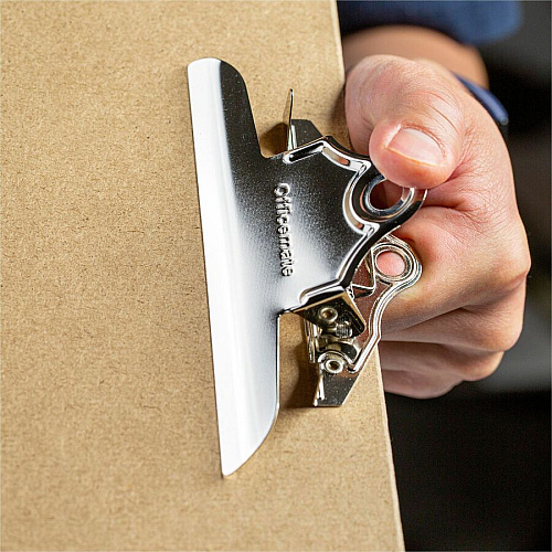 Officemate Recycled Hardboard Clipboard 1" Clip Capacity - 9" x 12 1/2" Sheet Size - Clamp - Hardboard - Wood - 1 Each (83100)