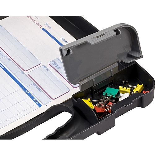 Officemate Portable Clipboard Storage Case Storage for Stationary - Charcoal - 1 Each (83301)