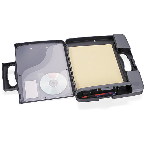 Officemate Portable Clipboard Storage Case Storage for Stationary - Charcoal - 1 Each (83301)