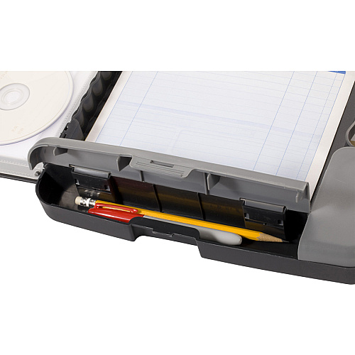 Officemate Portable Clipboard Storage Case Storage for Stationary - Charcoal - 1 Each (83301)