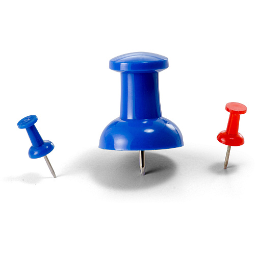 Officemate Giant Push Pins 1.5" Length - Assorted - 12 / Pack (92902)