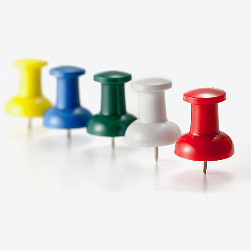 Officemate Giant Push Pins 1.5" Length - Assorted - 12 / Pack (92902)