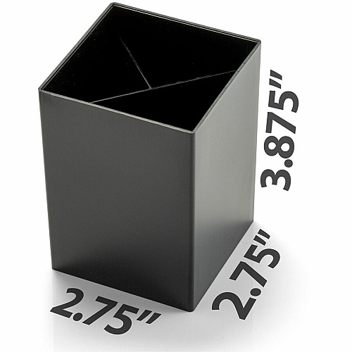 Officemate 3-Compartment Pencil Cup 4" Height x 2.9" Width x 2.9" Depth - Black - 1 Each (93681)