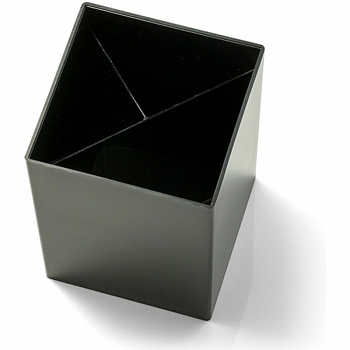 Officemate 3-Compartment Pencil Cup 4" Height x 2.9" Width x 2.9" Depth - Black - 1 Each (93681)