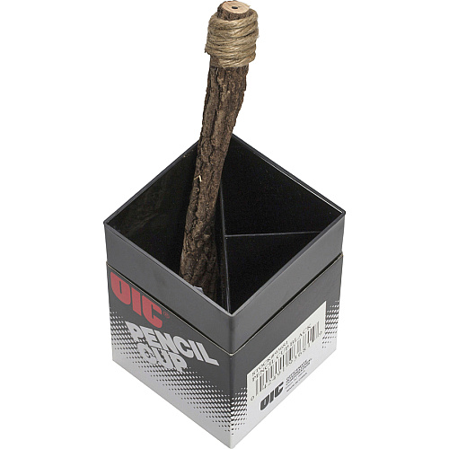 Officemate 3-Compartment Pencil Cup 4" Height x 2.9" Width x 2.9" Depth - Black - 1 Each (93681)