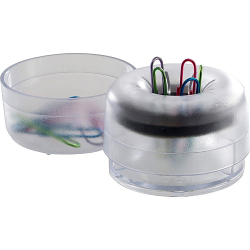 Officemate Euro-Style Designer Paper Clip Holder Clear - 1 Each (93695)