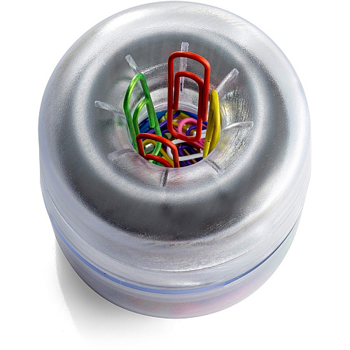 Officemate Euro-Style Designer Paper Clip Holder Clear - 1 Each (93695)