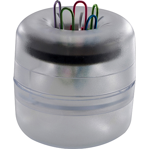 Officemate Euro-Style Designer Paper Clip Holder Clear - 1 Each (93695)