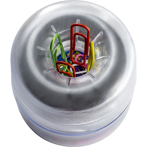 Officemate Euro-Style Designer Paper Clip Holder Clear - 1 Each (93695)
