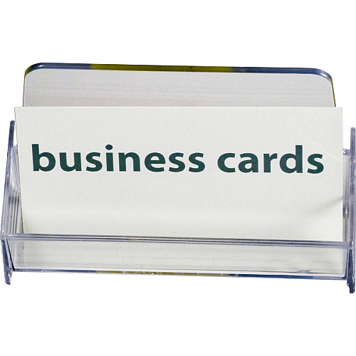 Officemate Business Card Holder, Holds Up to 50 Cards, Clear 1.9" Height x 3.9" Width x 2.4" Depth - Plastic - Clear - 1 Each (97832)
