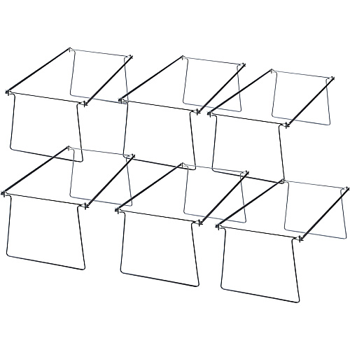 Officemate Hanging Folder Frames, 6 Sets Letter - 24" to 27" Long - Steel - Stainless Steel - 6 / Box (98620)