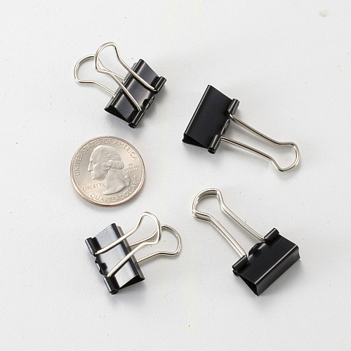 Officemate Binder Clips, Small Small - 0.8" Width - 0.37" Size Capacity - Corrosion Resistant - Black - 12 / Box (99020)