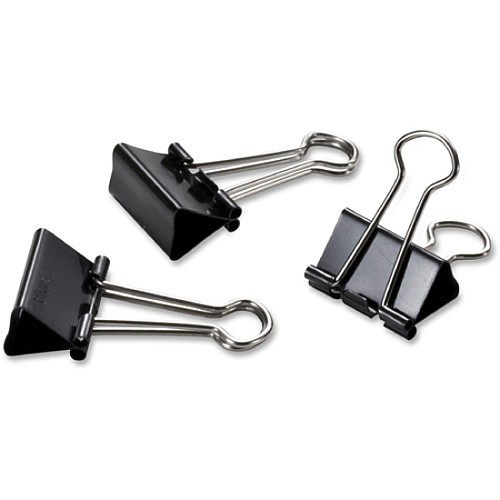 Officemate Binder Clips, Small Small - 0.8" Width - 0.37" Size Capacity - Corrosion Resistant - Black - 12 / Box (99020)