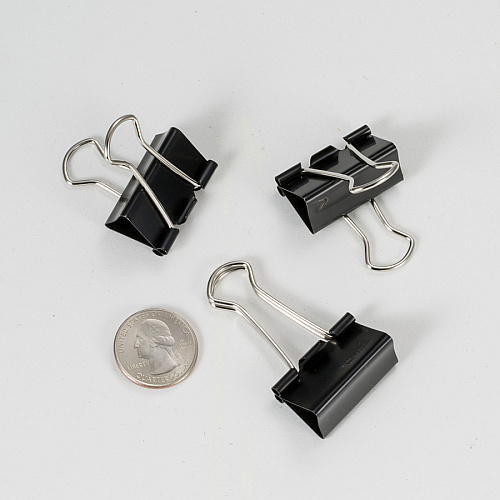 Officemate Binder Clips, Medium Medium - 2.4" Width - 0.62" Size Capacity - for File - Corrosion Resistant, Durable - Black - 12 / Box (99050)
